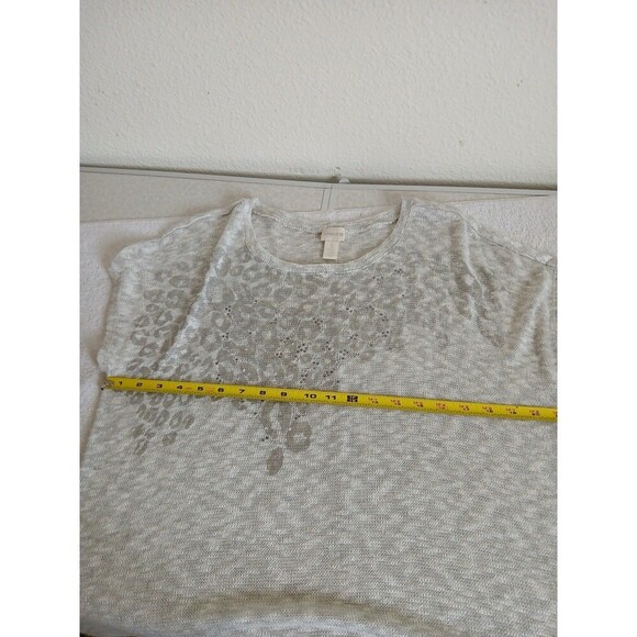 Chico's Womens Sweater Leopard Terrain Hailie High Low Top size 3 (XL ) - Picture 10 of 14